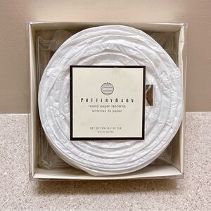 Pottery Barn White Round 8” Paper Lantern Set of 10 New in Box